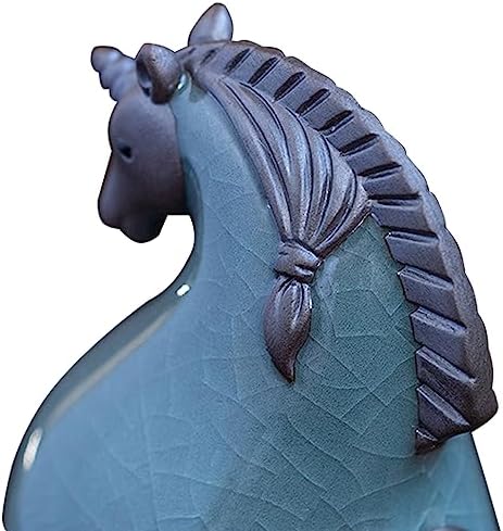 HAOWUJIN Cyan-Blue Horse Sculpture Home Decor