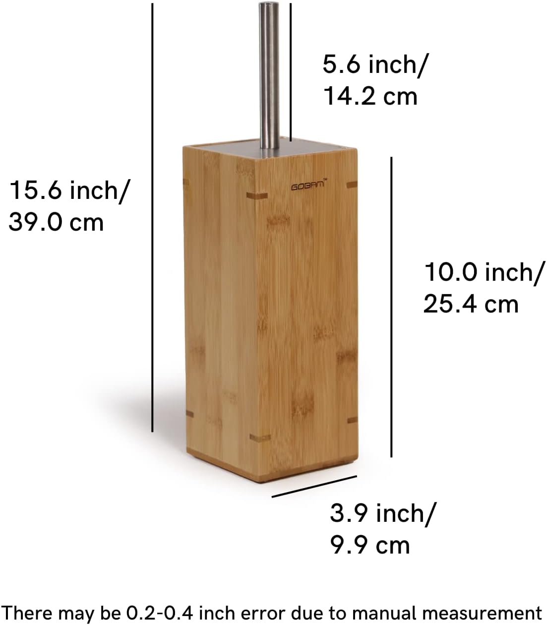 GOBAM Bamboo Toilet Bowl Cleaner and Holder Set