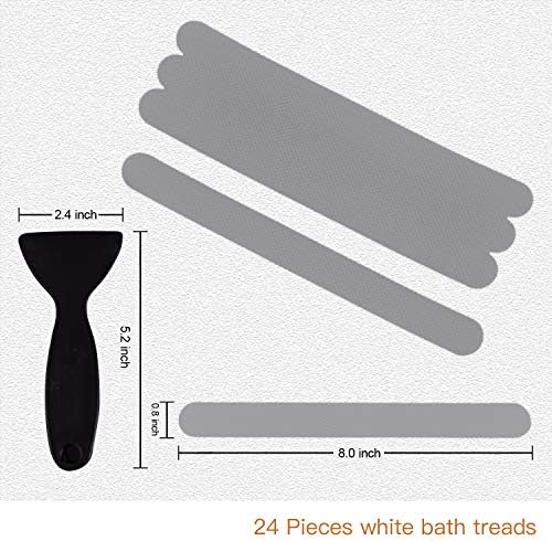 Non-Slip Bathtub Stickers 24 PCS Gray Safety Treads