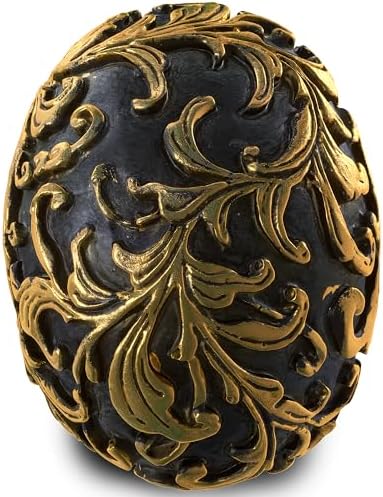 READAEER Mini Human Skull Resin Statue Collectible Decor Black Golden