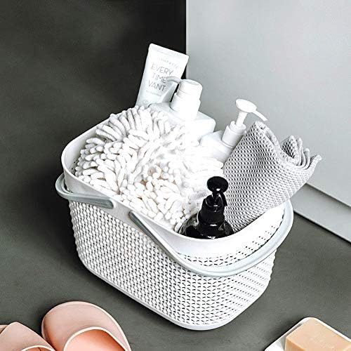 UUJOLY Plastic Storage Baskets with Handles - Shower Caddy for Bathroom Kitchen