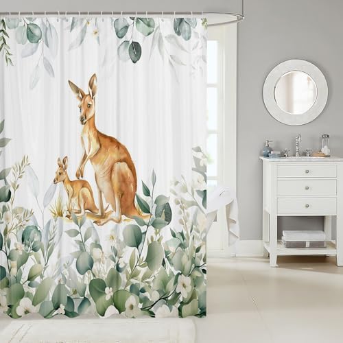 Erosebridal Cute Kangaroo Shower Curtain Set