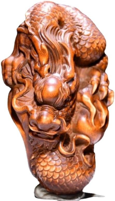 Handcrafted Boxwood Zodiac Dragon Statue