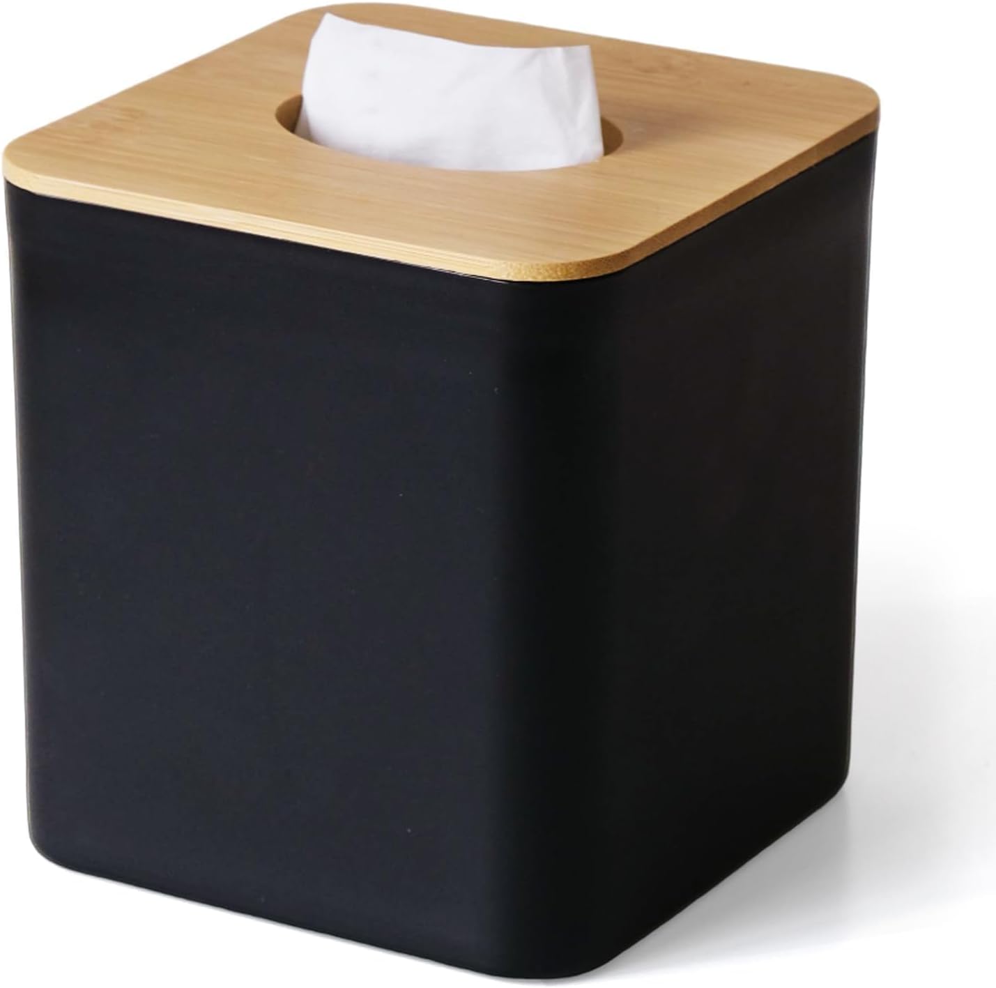 Bamboo Tissue Box Cover for Bathrooms and Desks