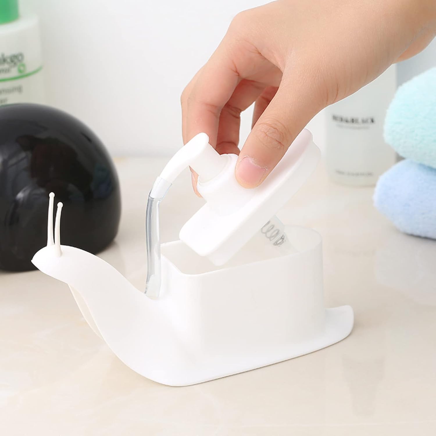 Cute Snail Hand Soap Dispenser 120ml Black