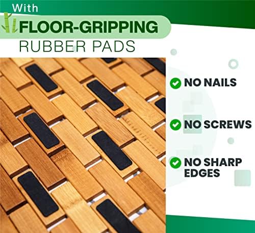 ZPirates Bamboo Bath Mat - 24 x 16 x 04 Inches