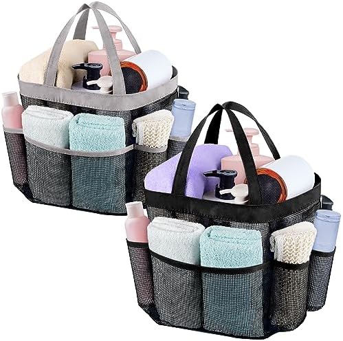 Attmu 2 Pack Mesh Shower Caddy Dorm Room with 8 Pockets
