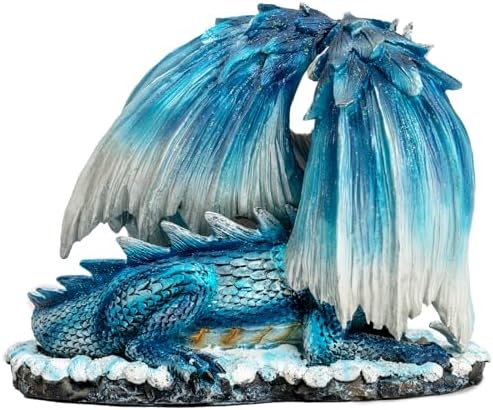 Fantasy Dragon Fairy Figurine Set - Mystic White Dragon Resin Decor