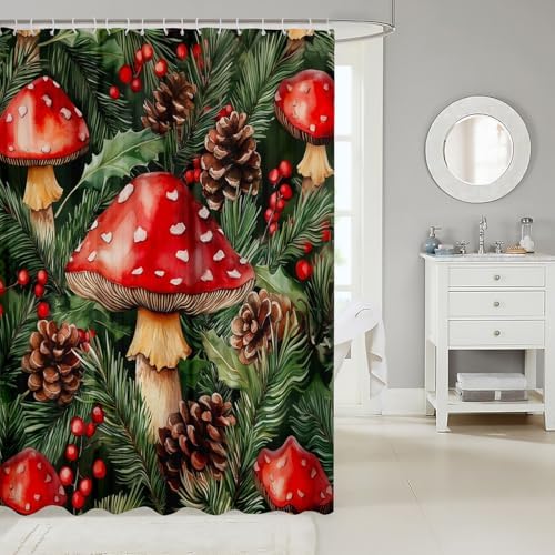 Feelyou Wild Mushroom Stuff Bath Curtain Set