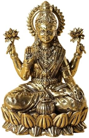 Exotic India Small Brass Goddess Lakshmi Statue