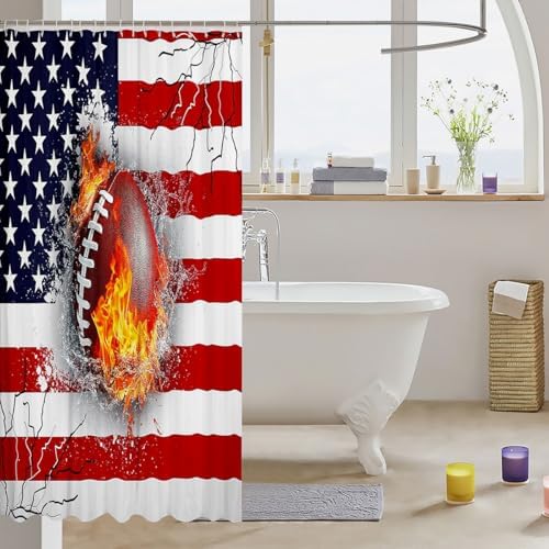 Feelyou Football Football Shower Curtain Set for Kids