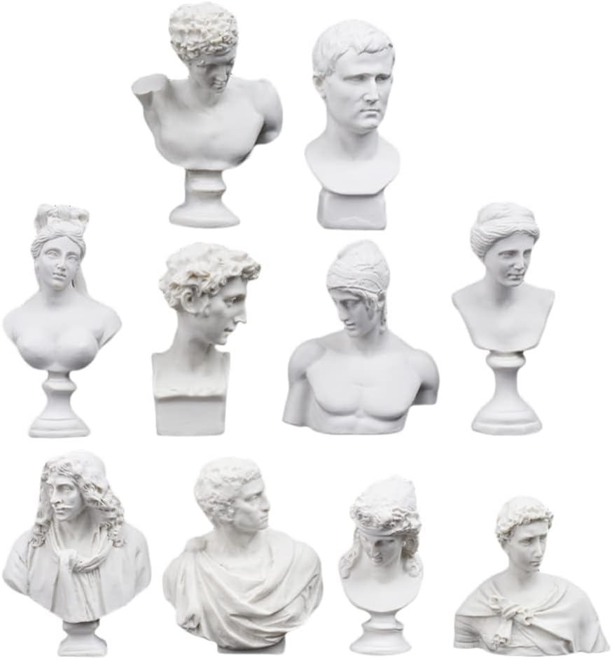 ARTIBETTER 10PCS Greek Mythology Mini Resin Statue Sculpture Set