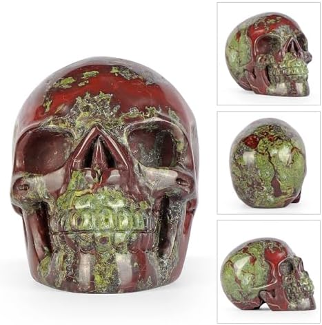 LEADGEM 30 Crystal Dragon Blood Stone Skull Statue 1