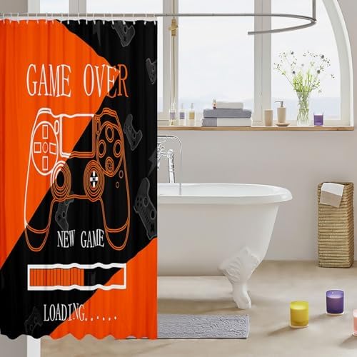 Feelyou Kids Gamer Shower Curtain Set 72x78 1