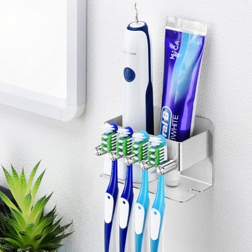 Stainless Steel Toothbrush Holder with 4 Slots