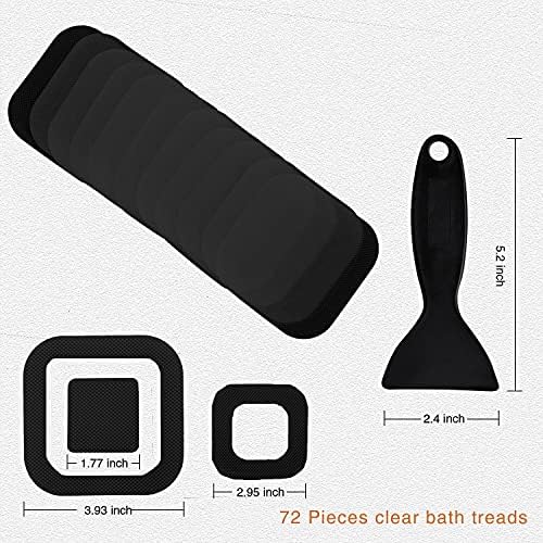 Non-Slip Bathtub Stickers Set Black 72 PCS
