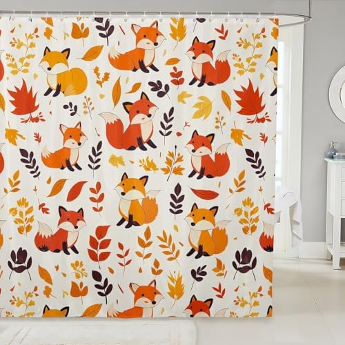 Feelyou Fox Shower Curtain Set 72x78 Nature Wildlife 1