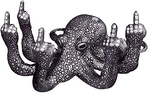 Kudriod Octopus Statue Black Resin Home Office Decor