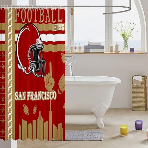 Feelyou Football Football Theme Shower Curtain Set 72x84