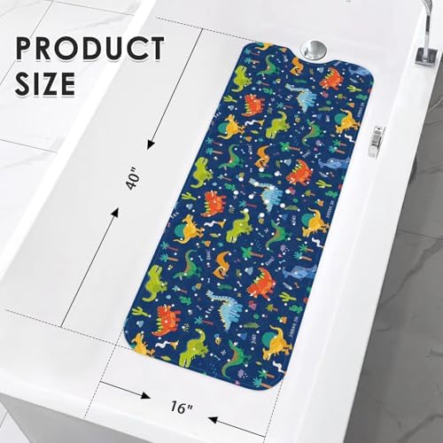Britown Baby Bath Mat with Dino Design 40x16 Inch