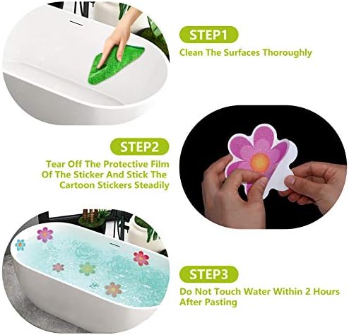 Hebayy 10 Pack Non-Slip Flower Bath Deco Stickers