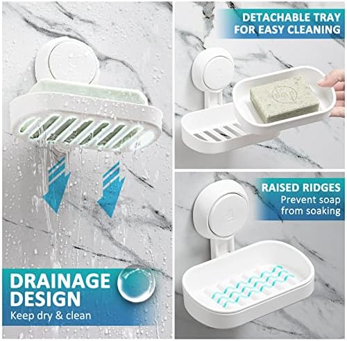 TAILI Strong Suction Soap Dish Holder for Bathroom Kitchen Shower