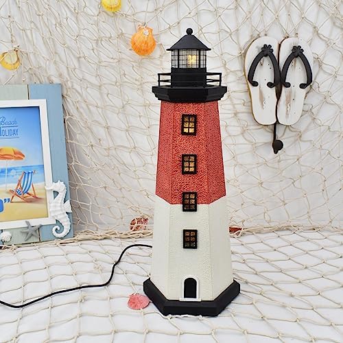 K KILIPES USB Powered Wooden Lighthouse Decor