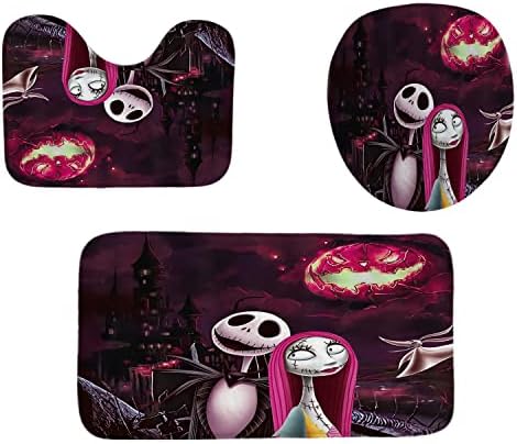 DDS-DUDES 4Pcs Christmas Shower Curtain Set with 12 Hooks