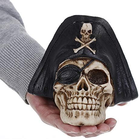 ChezMax Funnuf Realistic Skull Statue with Pirate 55 Inch
