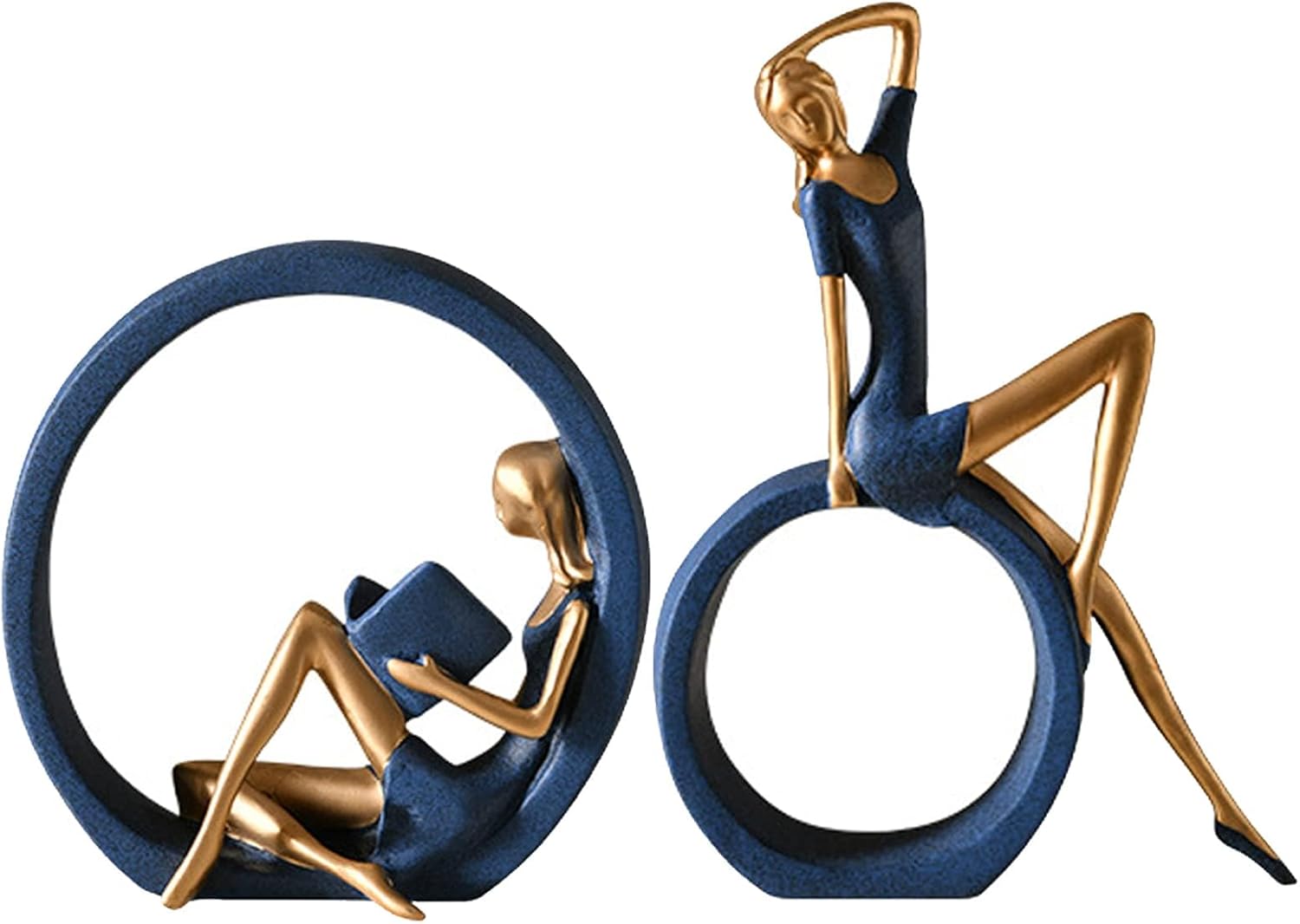 HW 2PCS 11H Girl Statues for Home Decor