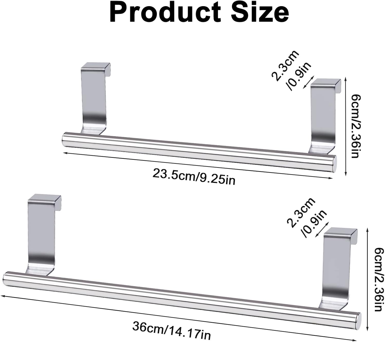 DIBALIYI Cabinet Door Towel Bar 2 Pack 1