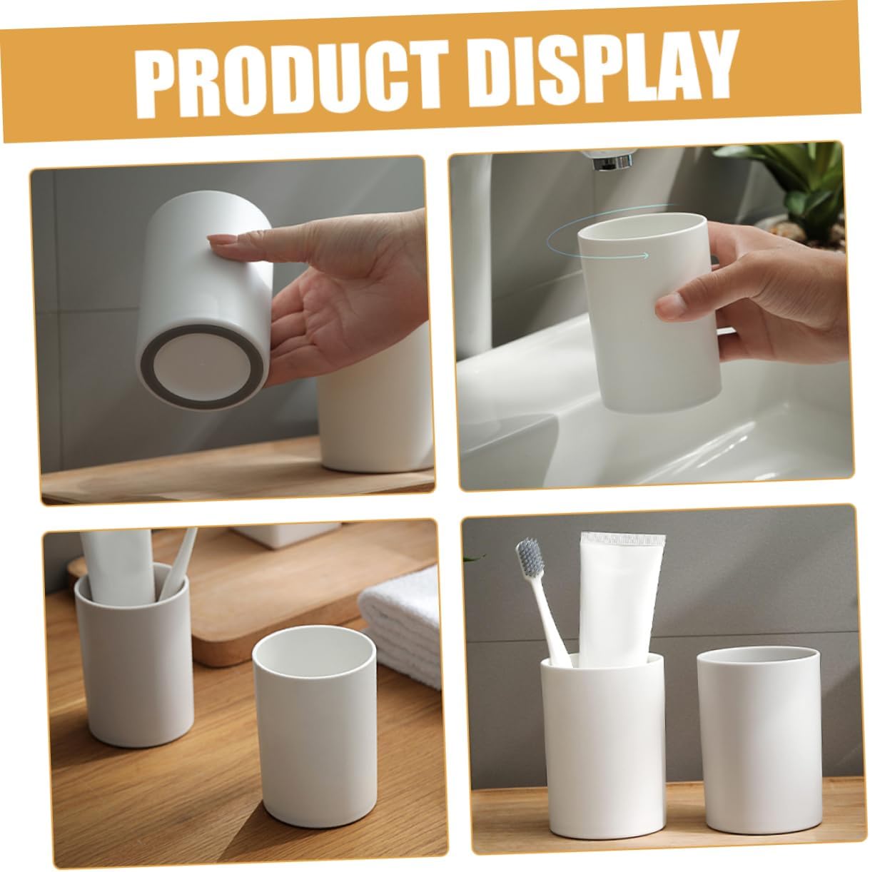 Garneck Unbreakable Toothbrush Cup Set for Travel