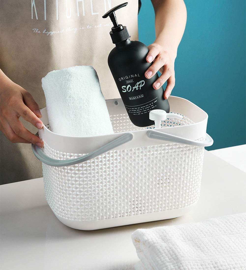 UUJOLY Plastic Storage Baskets with Handles - Shower Caddy for Bathroom Kitchen