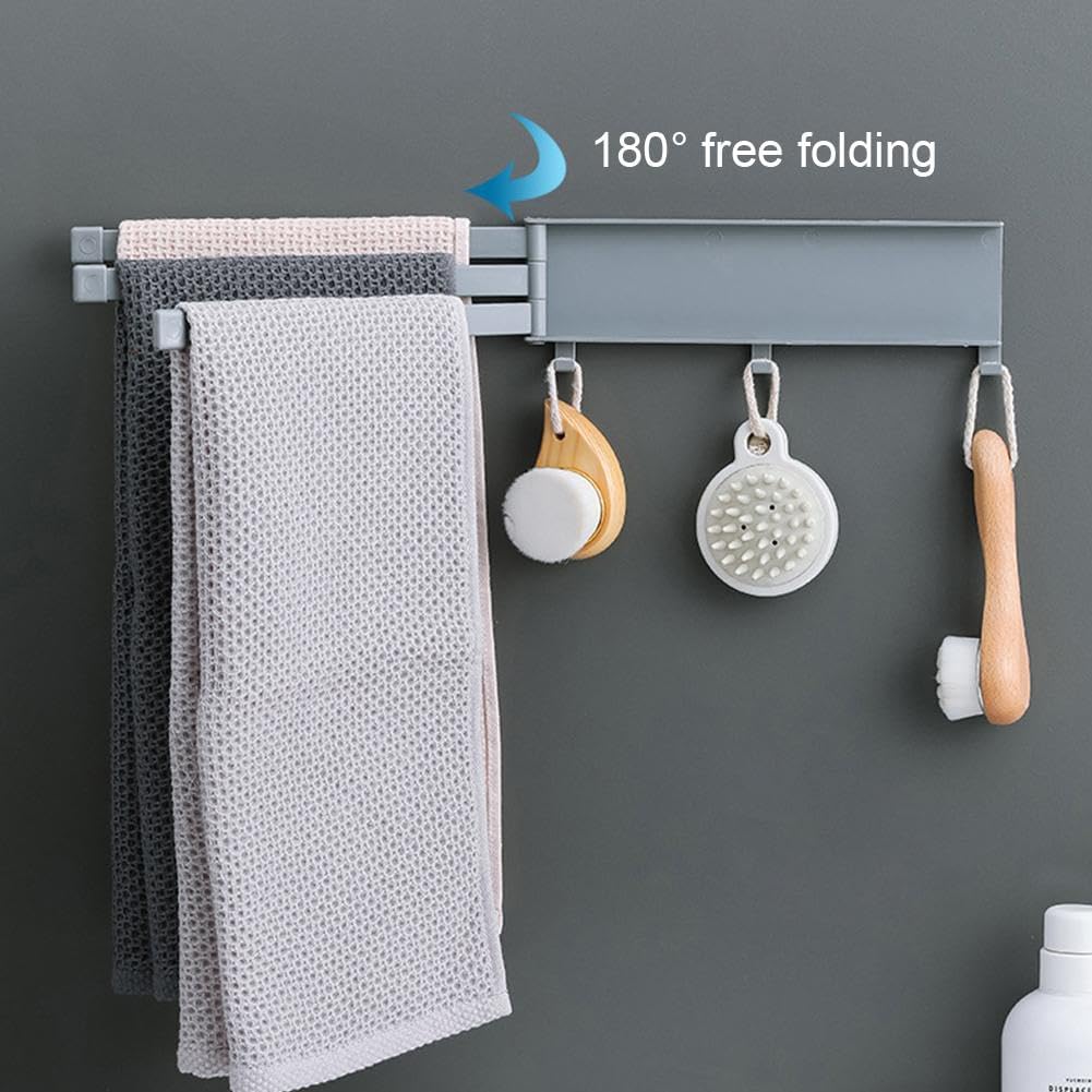 Double Swivel Towel Rack for Bathroom Wall Mounted