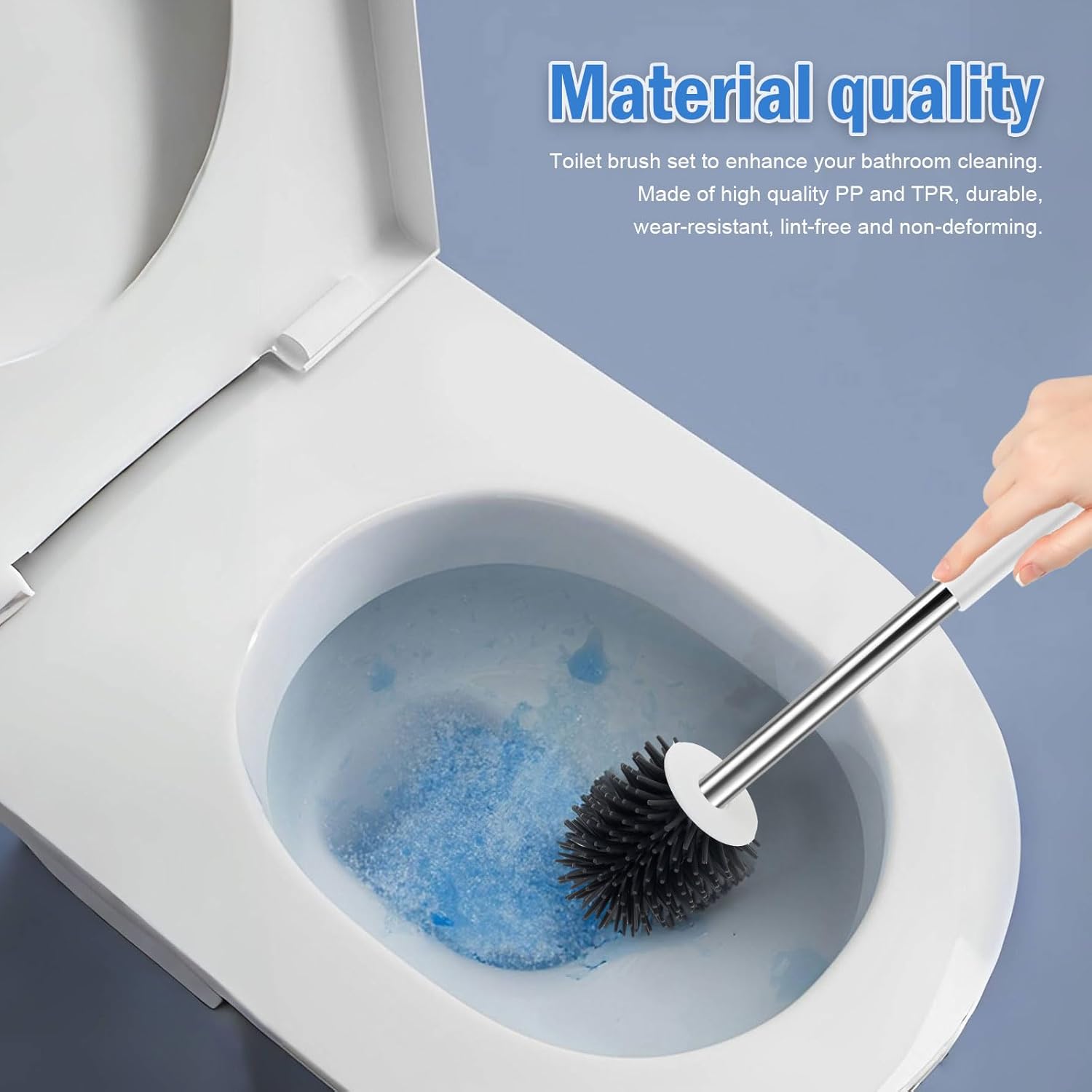 ZFLYCANP Deep Cleaning Toilet Brush Set with Holder