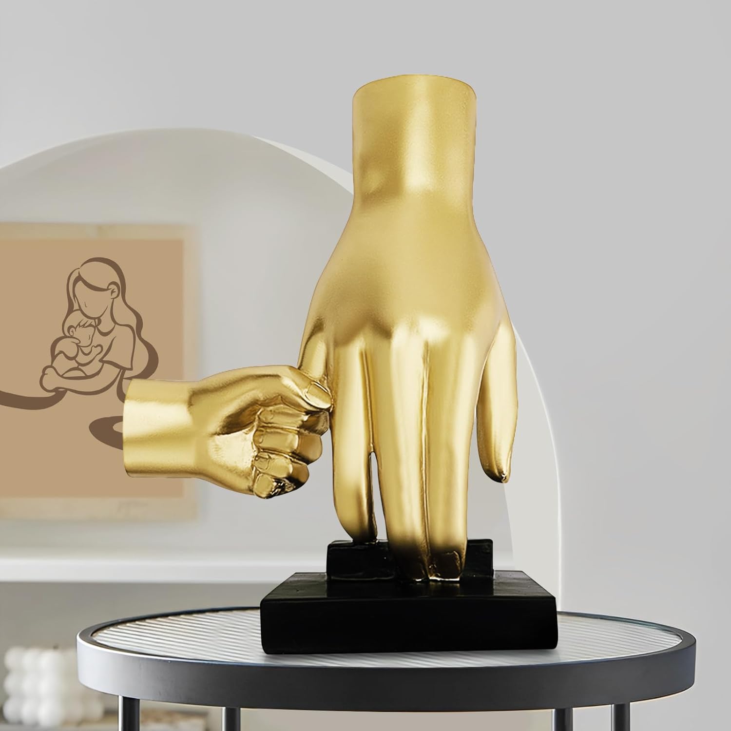 Gold Hands Sculpture Statues Modern Home Decor