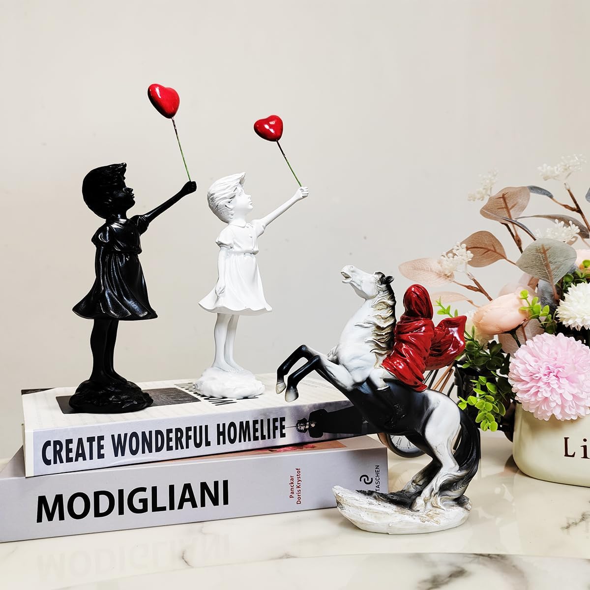 Banksy Love Balloon Girl Resin Statue Modern Home Decor