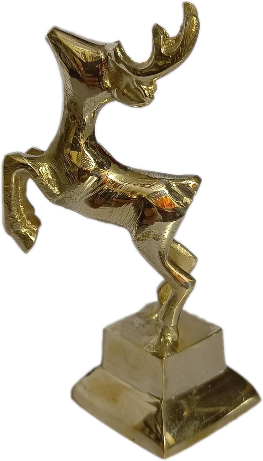 PARIJAT HANDICRAFT Brass Deer Statues Home Decor