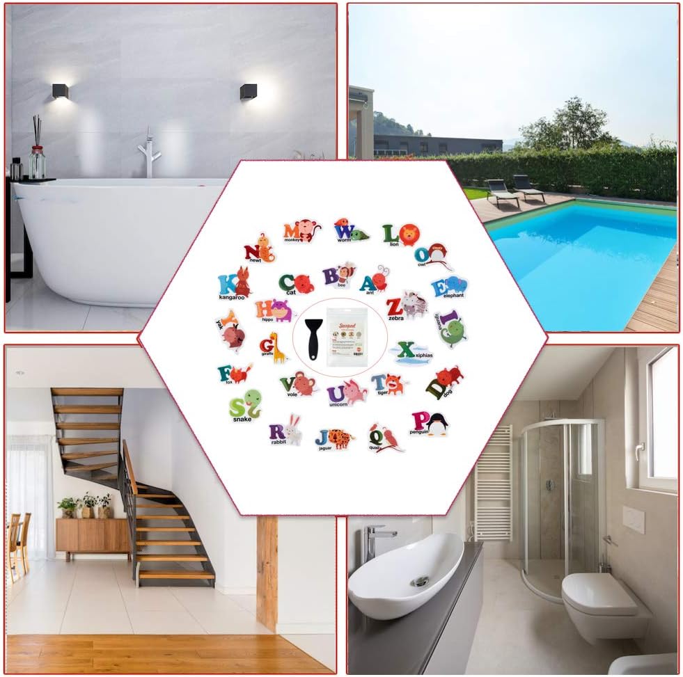 Secopad Non-Slip Bathtub Stickers 26PCS Alphabet Decals