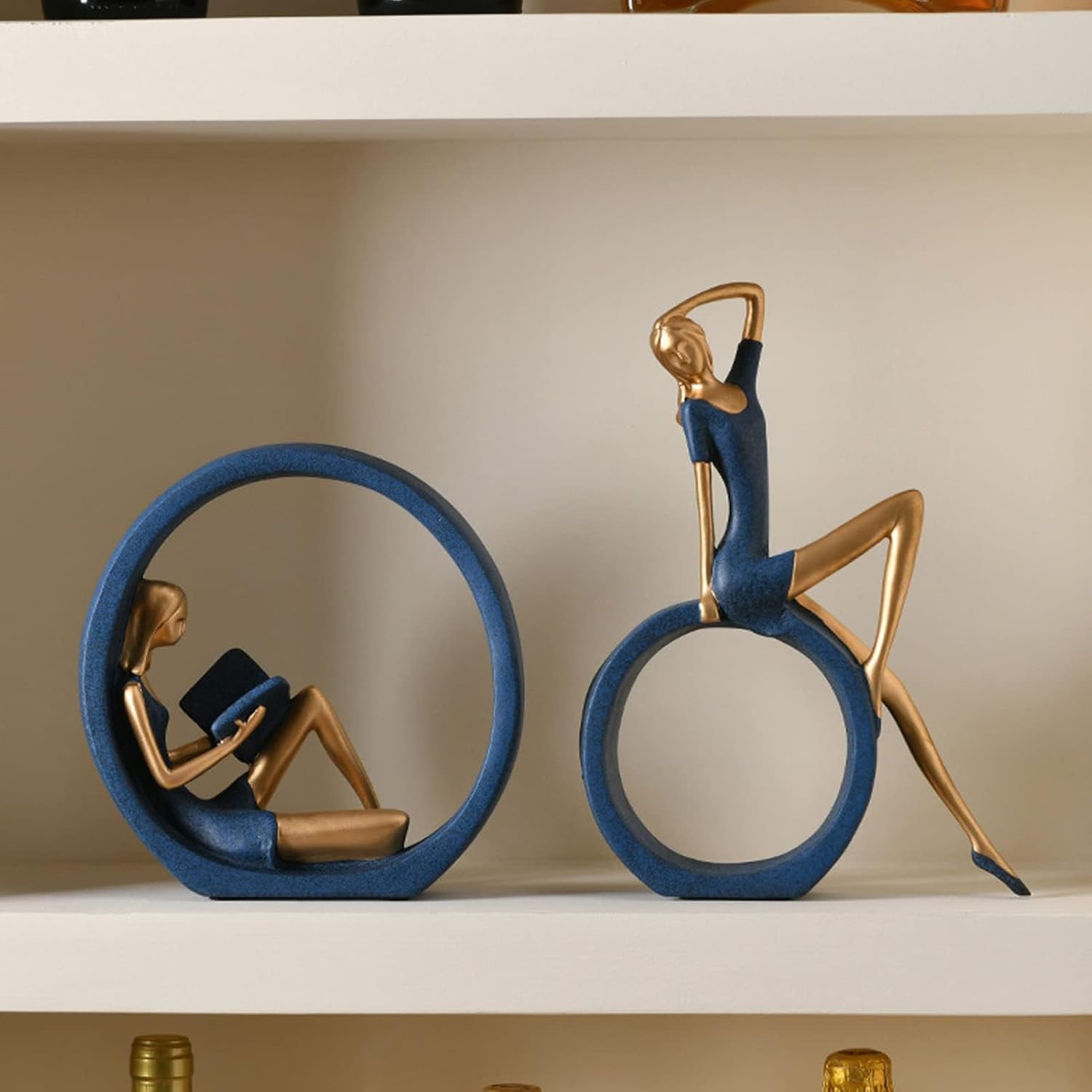 HW 2PCS 11H Girl Statues for Home Decor