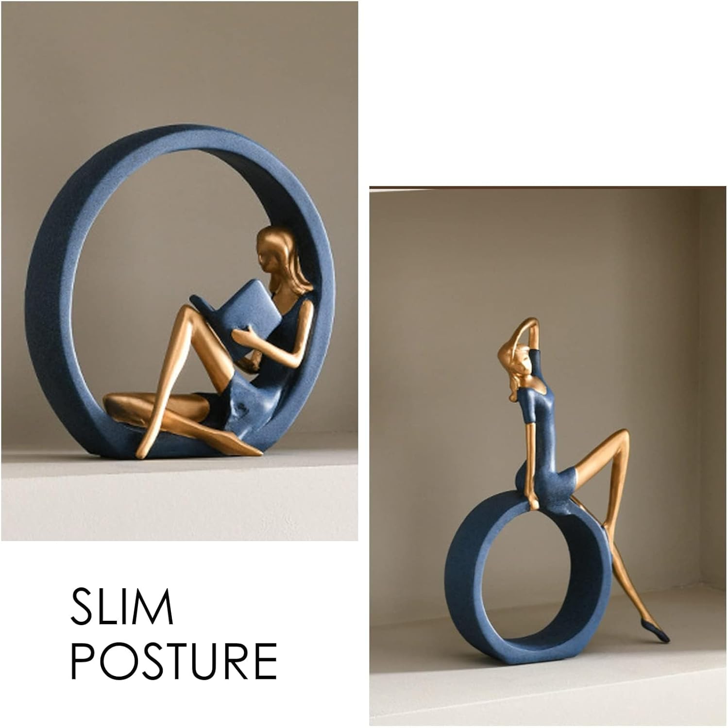 HW 2PCS 11H Girl Statues for Home Decor