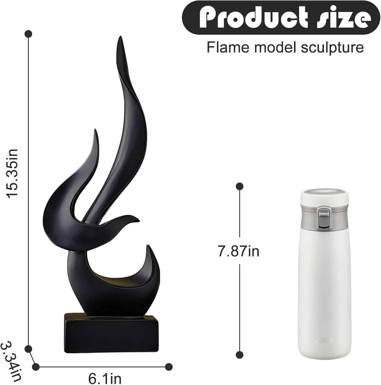 Dosker Black Flame Sculptures Home Decor