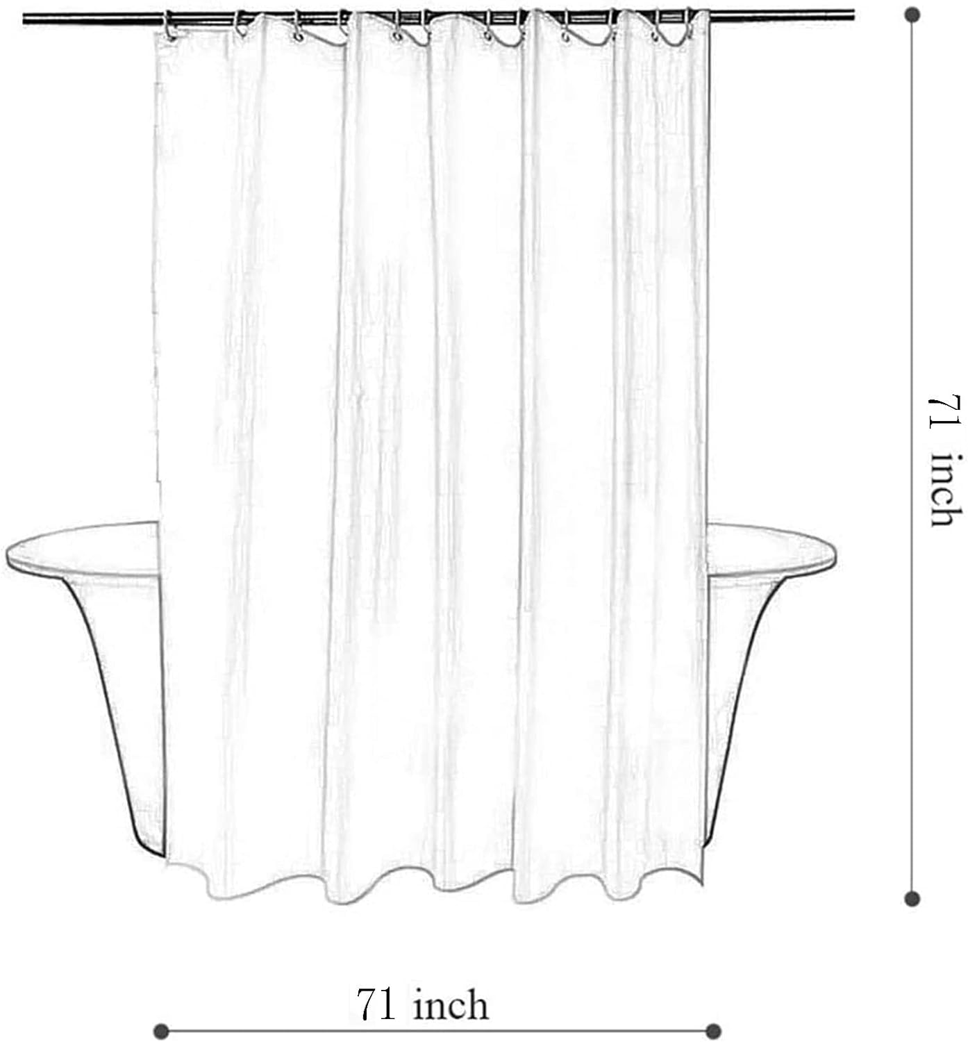 Tititex Aesthetic Checkerboard Shower Curtain Set 71x71 Inch with 12 Hooks