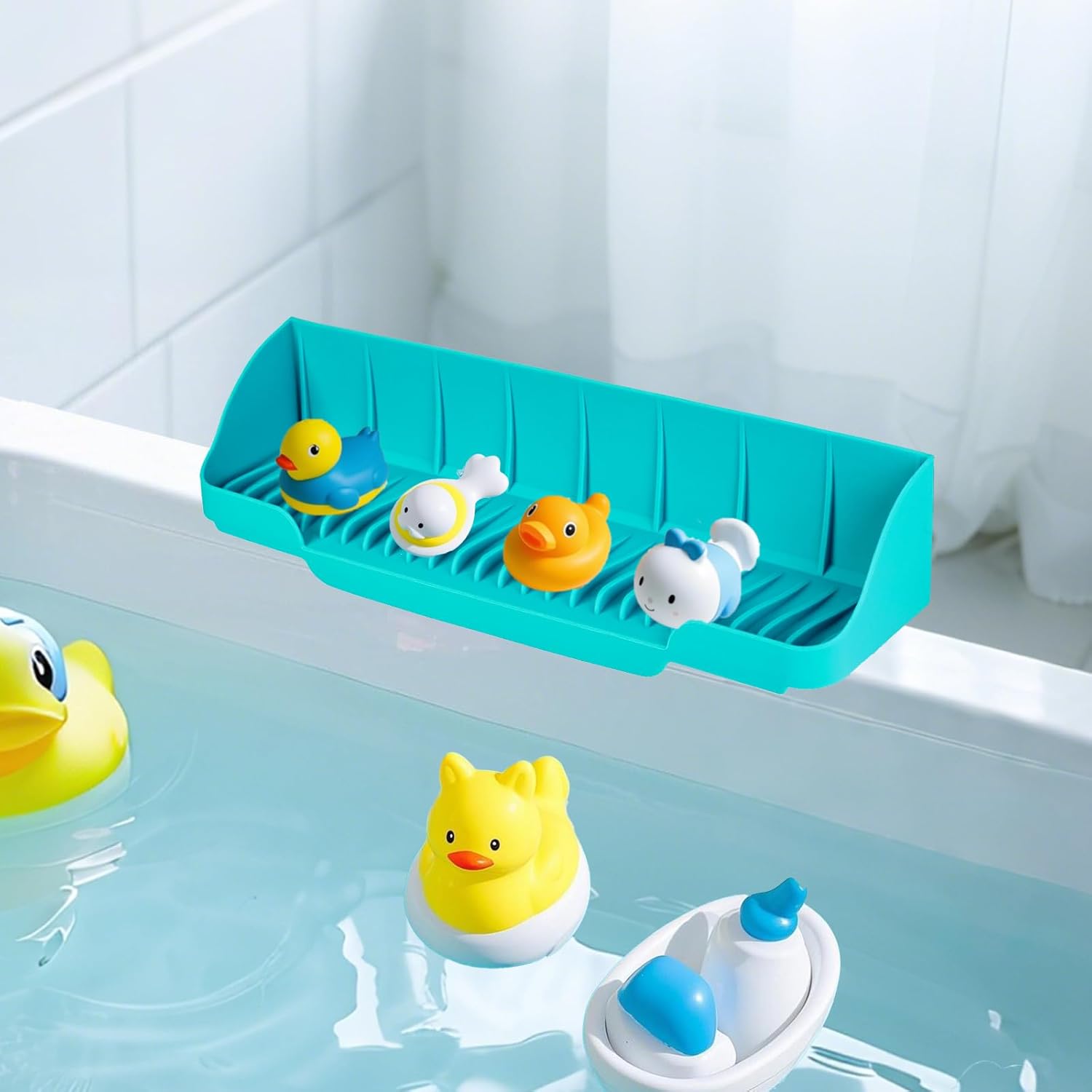 Soxcivise Bath Splash Guard with 6 Suction Cups - Green