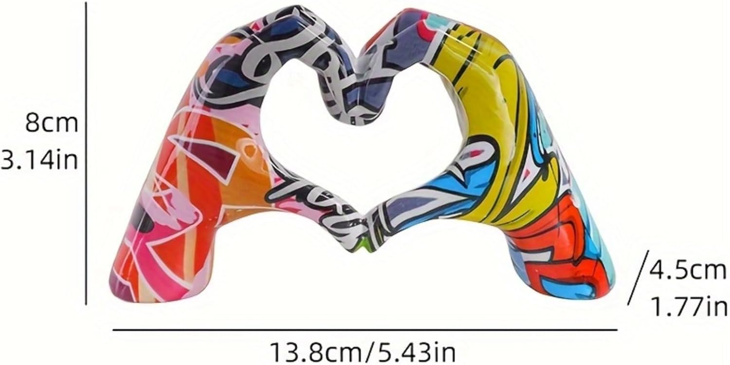 Personalized Graffiti Heart Decor Figurine for Home and Office