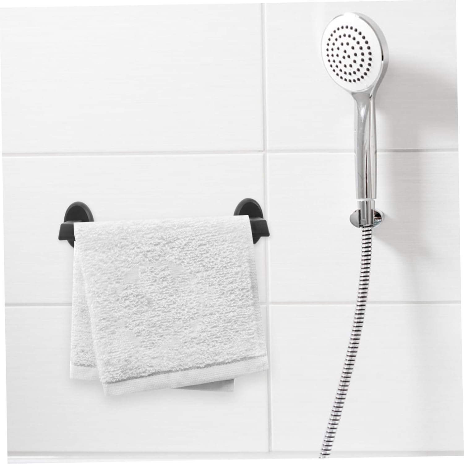 GLEAVI Wall Mounted Towel Rack Slippers Holder Organizer