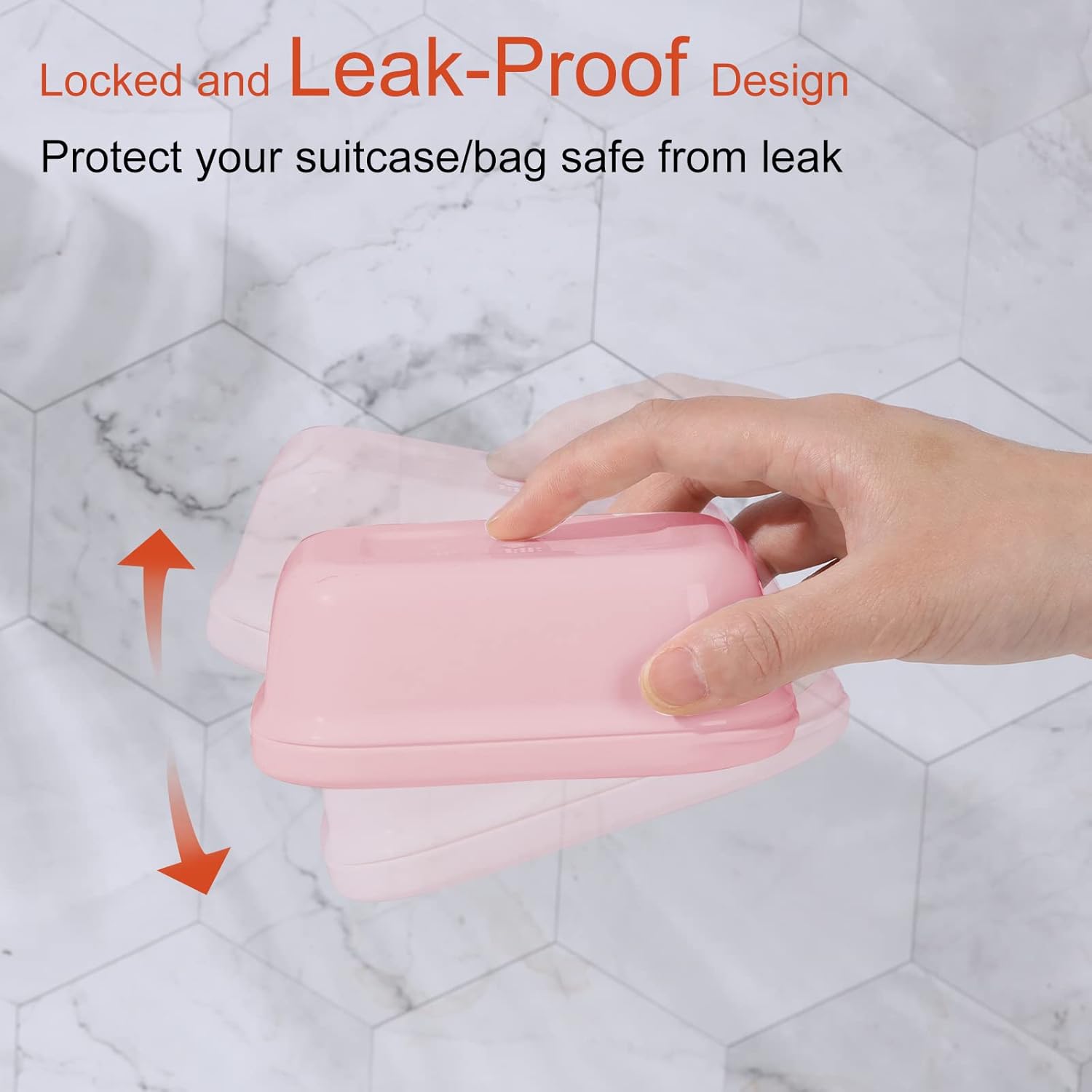 Quatish Travel Soap Holder with Lid 2 Pack Pink