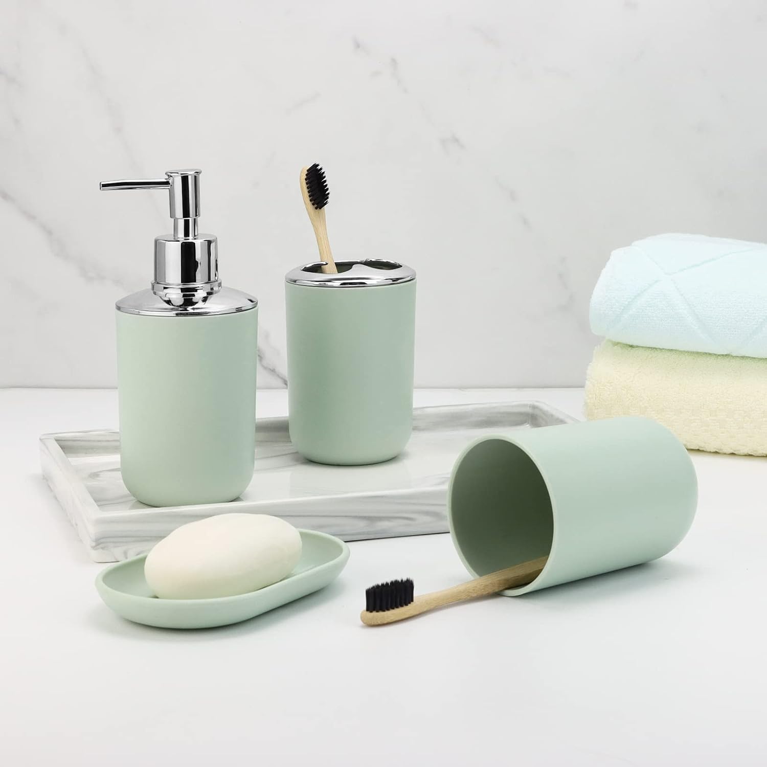 IMAVO 7-Piece Grey Bathroom Accessories Set