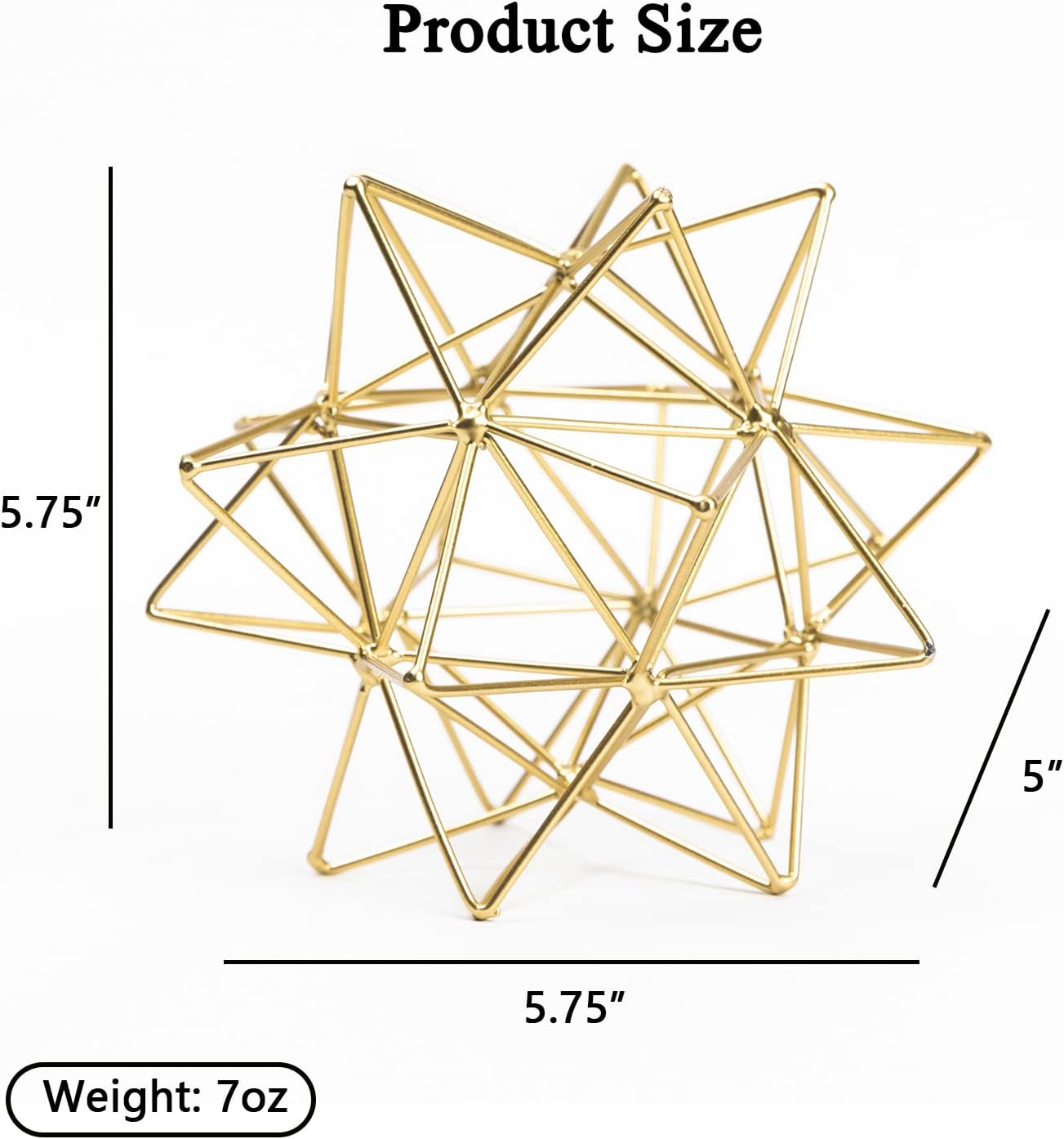 YiLifebes Metal Geometric Table Decor Sculpture Gold Finish