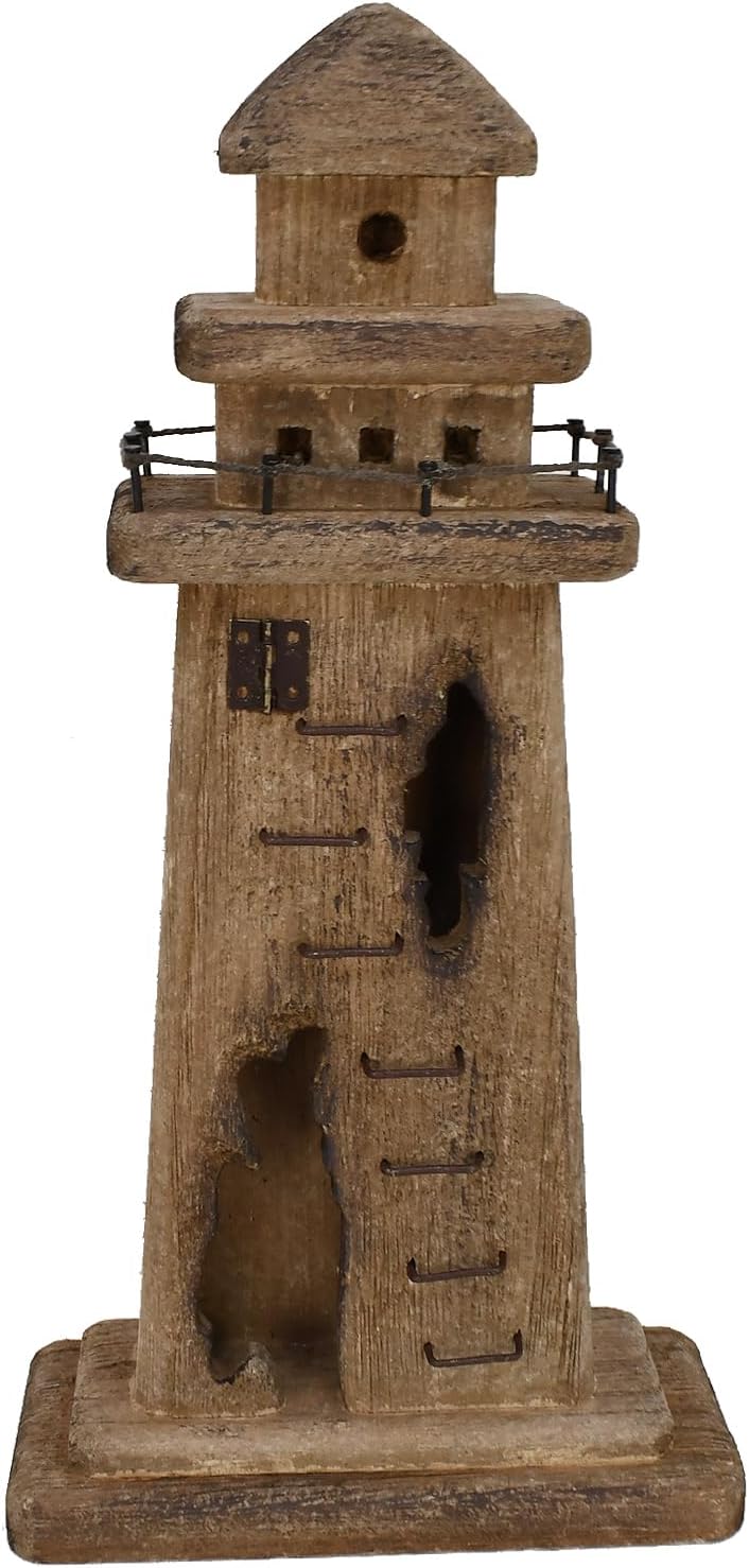 Veclotch Rustic Wooden Lighthouse Decor